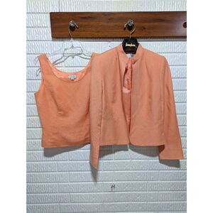 Tahari Women's Coral Tank Top & Open-Front Long-Sleeve Blazer Jacket Size 8